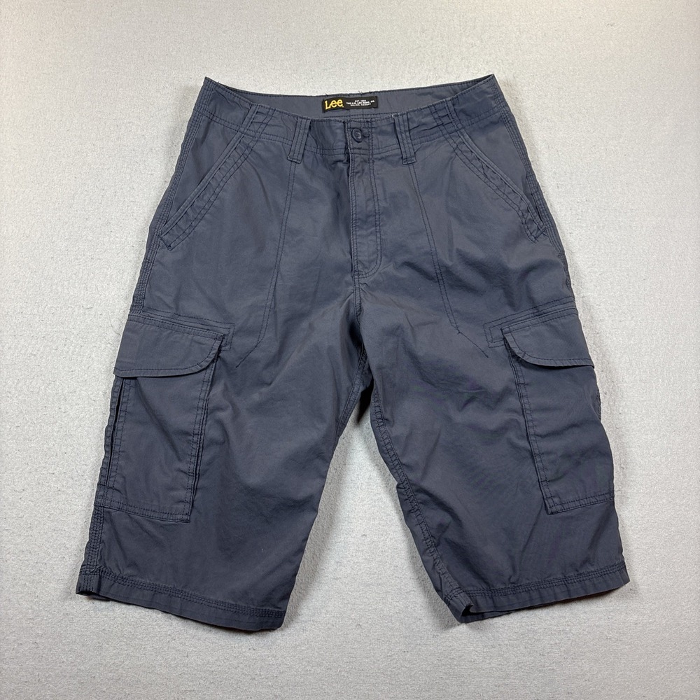 Lee‎ Capri Pants Womens  Gray Comfort Cargo Pockets Mid Rise size 32